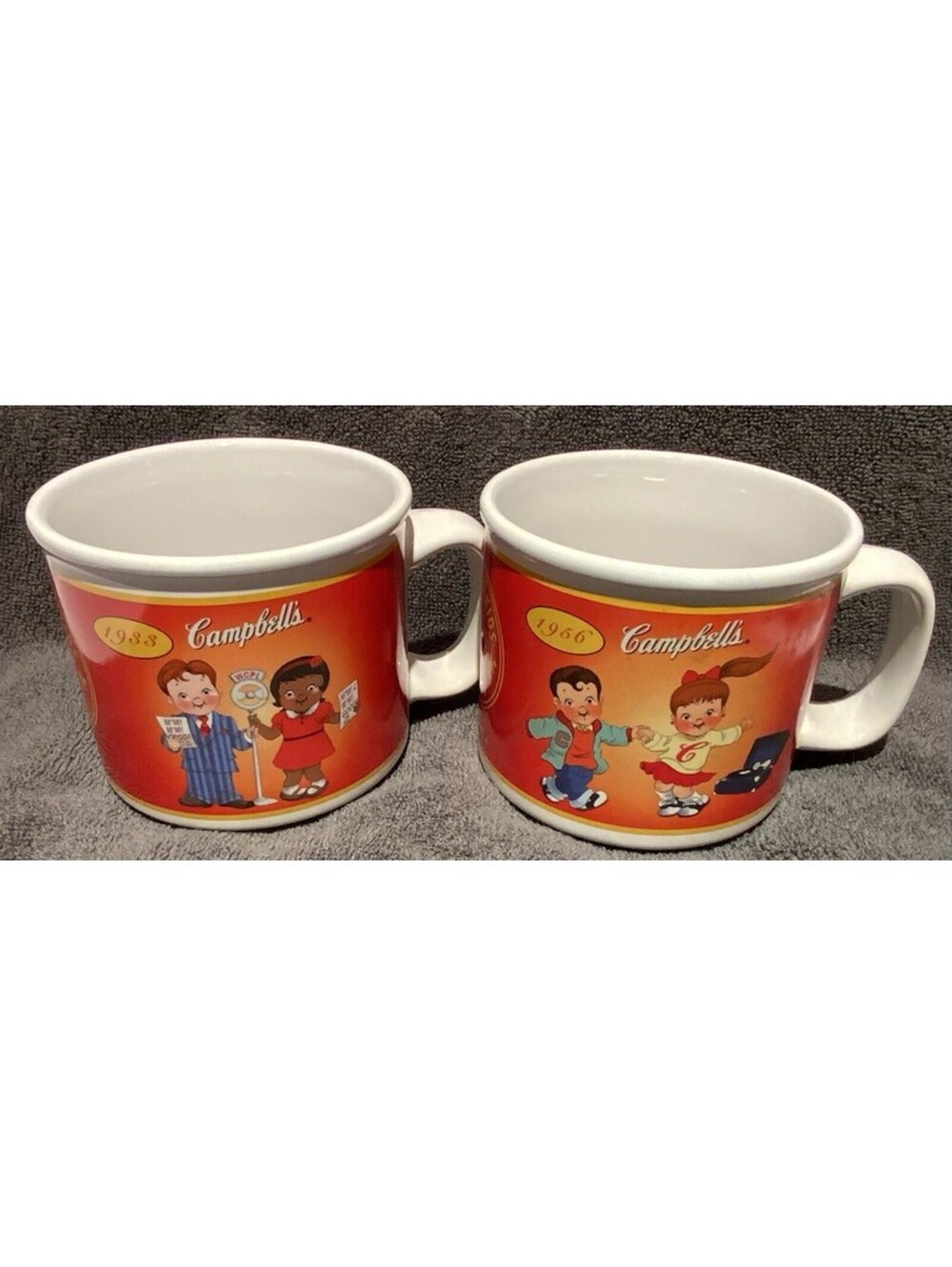 Vintage 2003 Campbell’s Kids 14 oz. Soup 100yr. Anniversary Mugs Set of Two